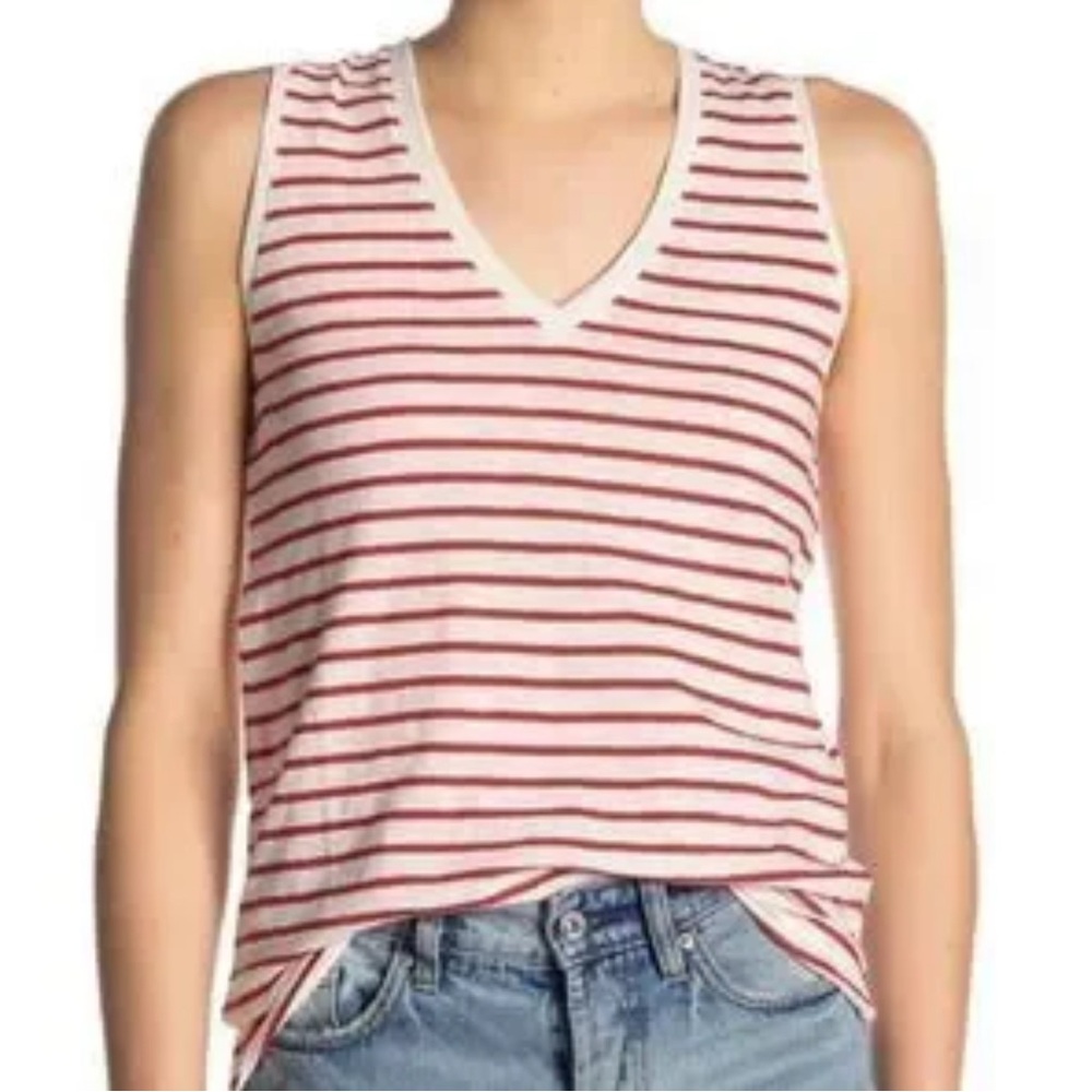 5/$25 Madewell Striped V-Neck Sleeveless Top EUC